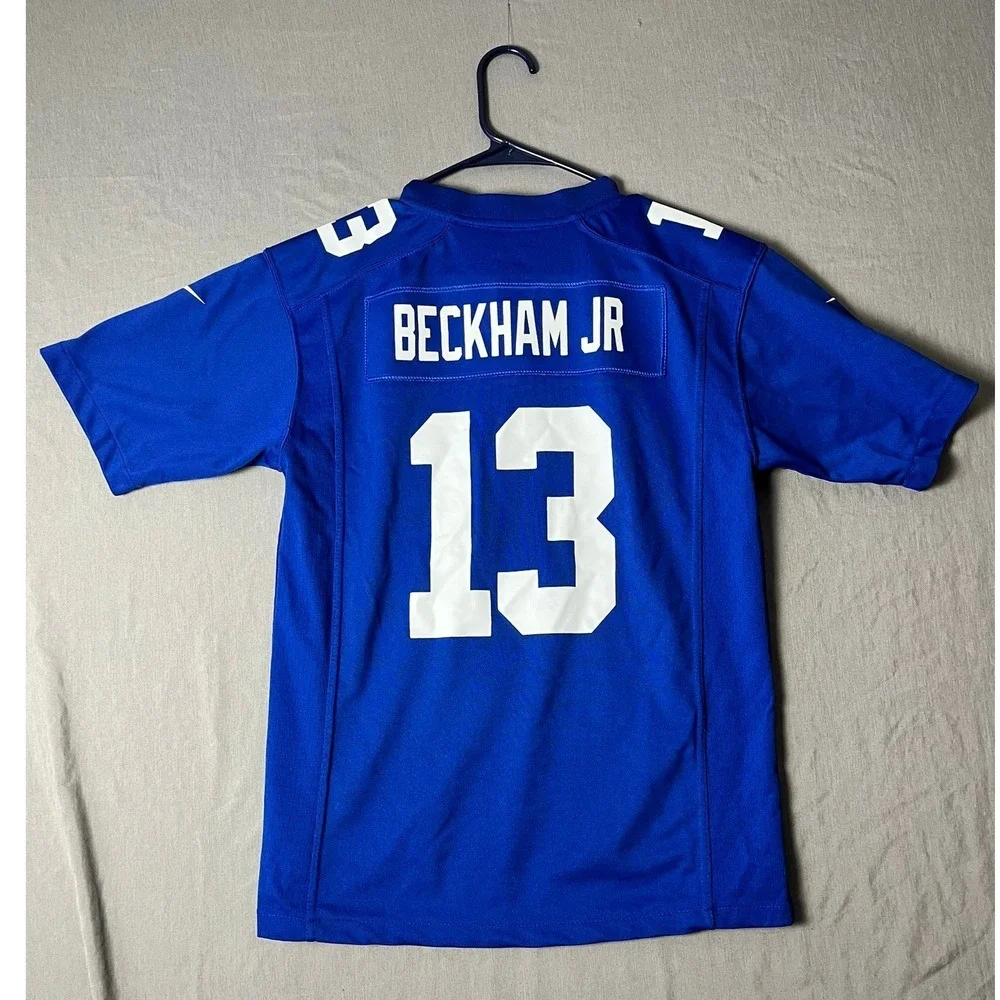 New York Giants Nike Jersey Kids L Blue NFL Football Beckham Jr 13 EUC